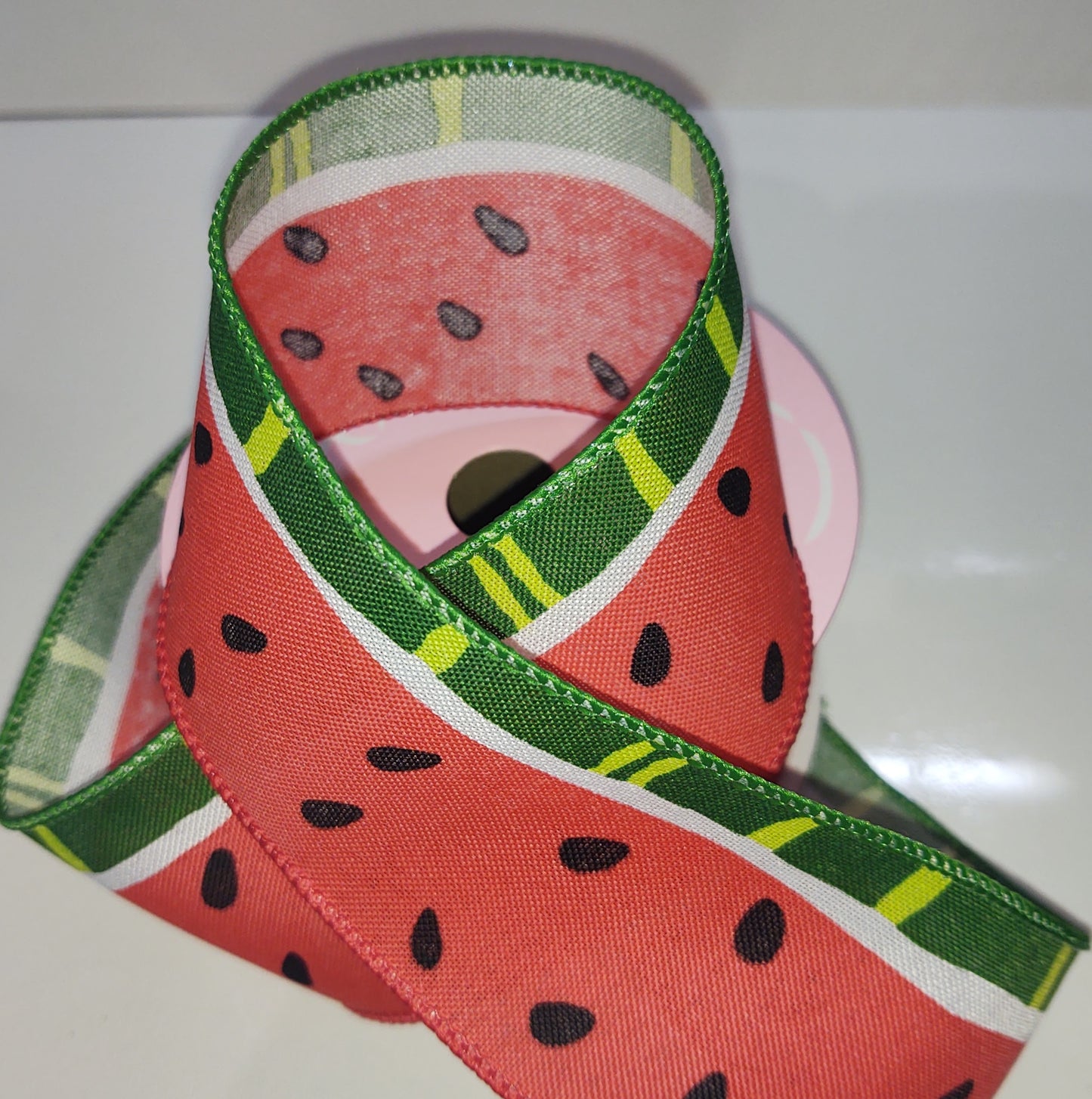 Watermelon Print Wired Ribbon