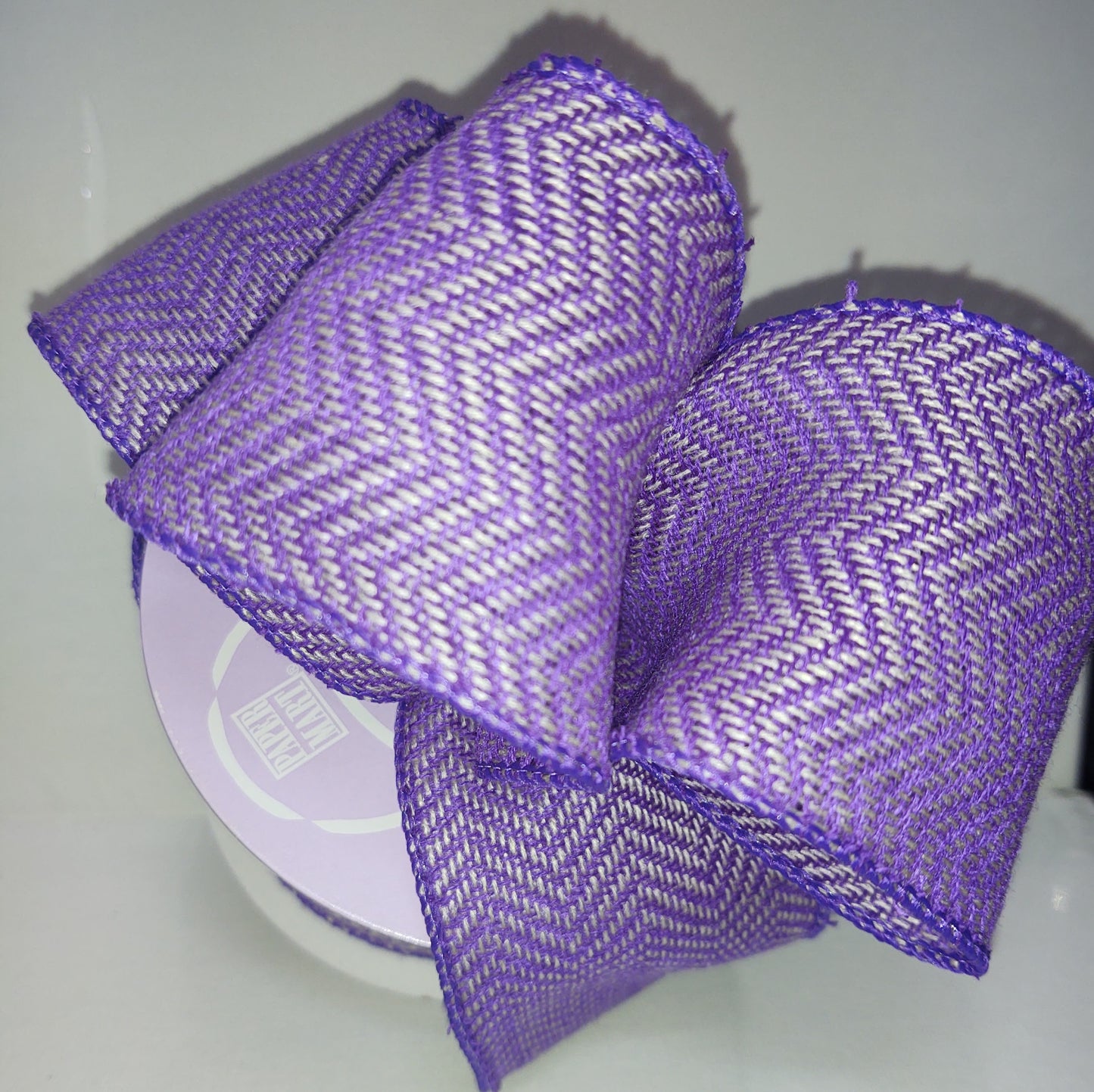Purple Hana Herringbone Wired Ribbon