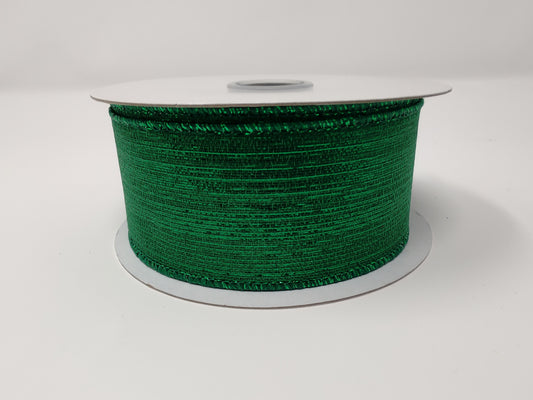Vertical Metallic Emerald Green Wired Ribbon